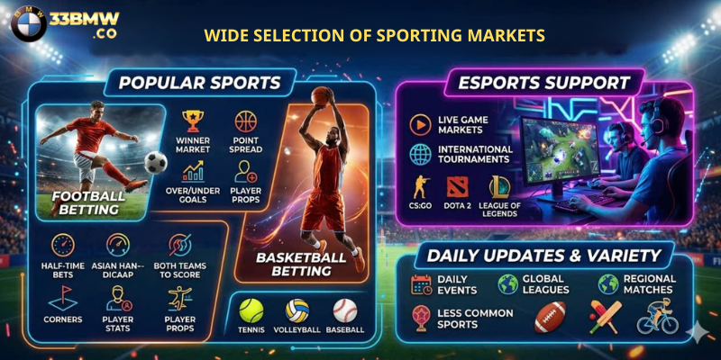 Wide Selection of Sporting Markets